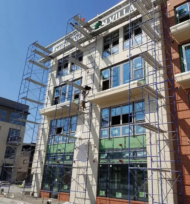 Multi-story commercial scaffold installation by Glendale Scaffolding Rental