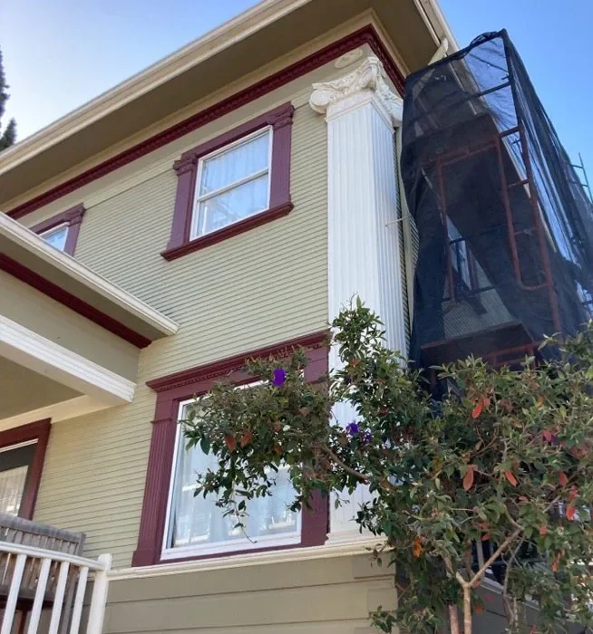 Residential exterior renovation with frame system by Glendale Scaffolding Rental