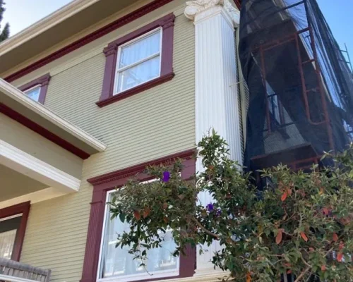 Residential exterior renovation with frame system by Glendale Scaffolding Rental